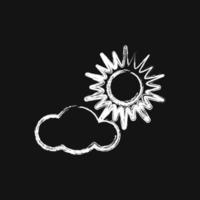 Icon partly sunny. Weather elements symbol. Icons in chalk style. Good for prints, web, smartphone app, posters, infographics, logo, sign, etc. vector