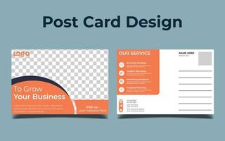 Corporate postcard template design. Print Ready Corporate Professional Business Postcard Design, Event Card Design, Direct Mail EDDM Template, Invitation Design vector