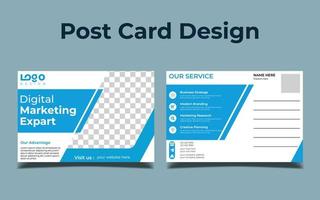 Corporate postcard template design. Print Ready Corporate Professional Business Postcard Design, Event Card Design, Direct Mail EDDM Template, Invitation Design vector