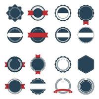 Set Silver labels and badges of seal quality stock. vector illustration