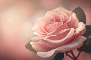 pink rose light bokeh on background. Illustration photo