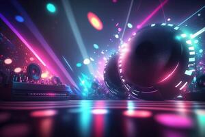 Music night party background. Illustration AI Generative photo