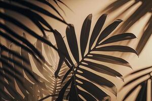 borroso natural palma hojas sombra antecedentes. ilustración ai generativo foto
