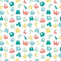 Colorful seamless pattern with English letters, alphabets. ABC background.different letters ABC. Colorful school pattern for children. Multicolor background for kids. Alphabet studying background. vector