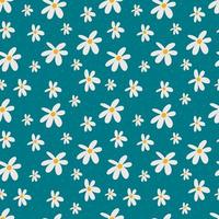 Cute seamless pattern with flowers and round spots. Funny floral print. floral background with small white scattered flowers and dots. Simple girly print. for design and fashion prints vector