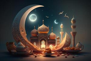 Festive photo ramadan kareem background. Illustration