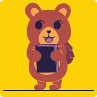 Vector cartoon Happy Bear with a Book