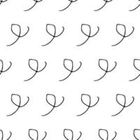 Seamless pattern with black pencil brushstrokes in abstract shapes on white background. Vector illustration