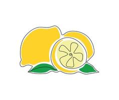 Lemons drawn in one line vector