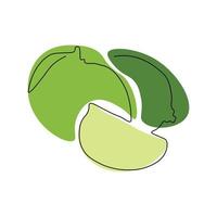 Lime drawing drawn with one continuous line vector