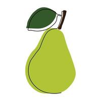 Pear drawing drawn with one continuous line vector