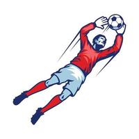 goalkeeper catch ball vector