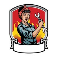 mechanic woman design vector