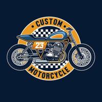 flat tracker motorcycle badge vector