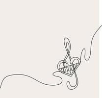 minimalista música línea Arte Nota contorno dibujo sencillo bosquejo músico instrumento ilustración vector
