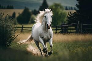 Horse on the field. Illustration photo