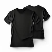 Naturalistic dressed blank black t-shirts. Illustration photo