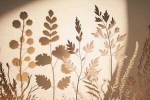 Shadows nature light beige background. Illustration photo