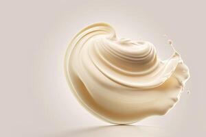 Macro cream moisturizer smear a wavy texture on a white. Illustration photo