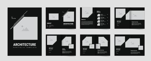 Professional Architecture Portfolio or A4 Size Portfolio Template Design vector