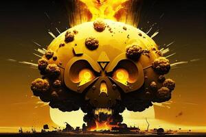 Nuclear Bomb Explosion. Nuclear Weapon Illustration photo