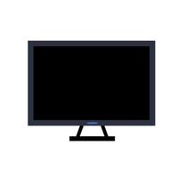 Flat television. Modern TV. Black screen. Electronic equipment and monitor. vector