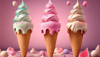 Ice Cream Illustration Background. photo