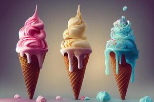 Ice Cream Illustration Background. photo