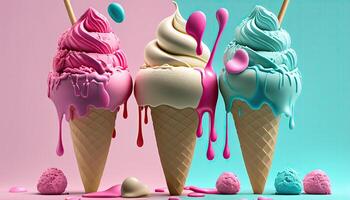 Ice Cream Illustration Background. photo