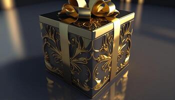 Gift box 3d illustration. photo