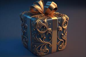 Gift box 3d illustration. photo