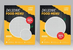 Fast Food Flyer Design Template cooking, cafe and restaurant menu, food ordering, junk food. Vector illustration for banner, poster, flyer, cover, menu, brochure