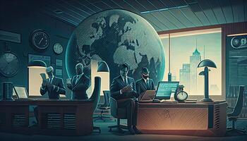 Business background concept design, management in finance, work office and success illustration, photo
