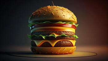sabroso delicioso hamburguesa, generativo ai ilustración foto