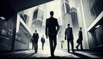 Business background concept design, management in finance, work office and success illustration, photo