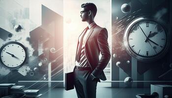 Business background concept design, management in finance, work office and success illustration, photo