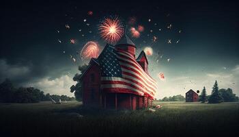 The Independence Day background, 4th July holiday celebration illustration. photo