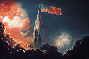 The Independence Day background, 4th July holiday celebration illustration. photo