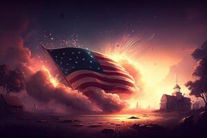 The Independence Day background, 4th July holiday celebration illustration. photo