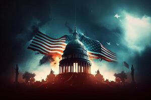 The Independence Day background, 4th July holiday celebration illustration. photo