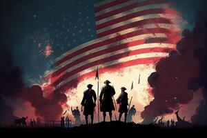 The Independence Day background, 4th July holiday celebration illustration. photo