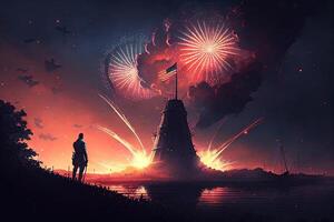 The Independence Day background, 4th July holiday celebration illustration. photo