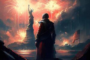 The Independence Day background, 4th July holiday celebration illustration. photo