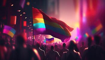 LGBT Community Pride Background Illustration, Rainbow Flag Colors. photo