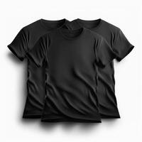 Naturalistic dressed blank black t-shirts. Illustration photo