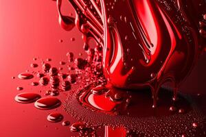 Liquid shimmer background monochrome red trendy color. Illustration photo