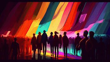 LGBT Community Pride Background Illustration, Rainbow Flag Colors. photo