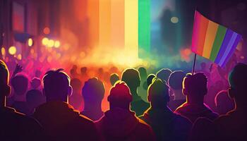 LGBT Community Pride Background Illustration, Rainbow Flag Colors. photo