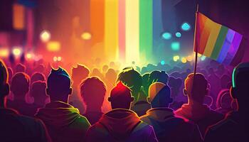 LGBT Community Pride Background Illustration, Rainbow Flag Colors. photo