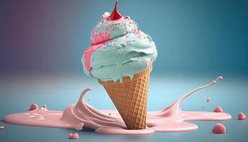 Ice Cream Illustration Background. photo